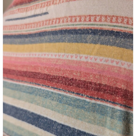 Lauren Ralph Lauren Hoodie Henley Top Size L Striped Southwestern Colorful - Picture 7 of 12